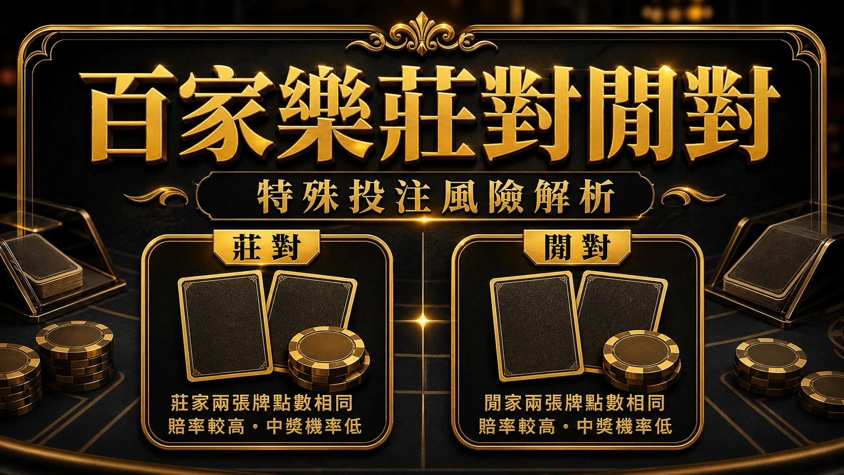 百家樂莊對閒對是什麼？特殊投注賠率與風險解析｜MBM娛樂城
