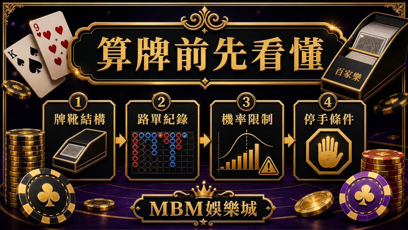 百家樂算牌前先看懂 牌靴結構路單紀錄機率限制停手條件 MBM娛樂城