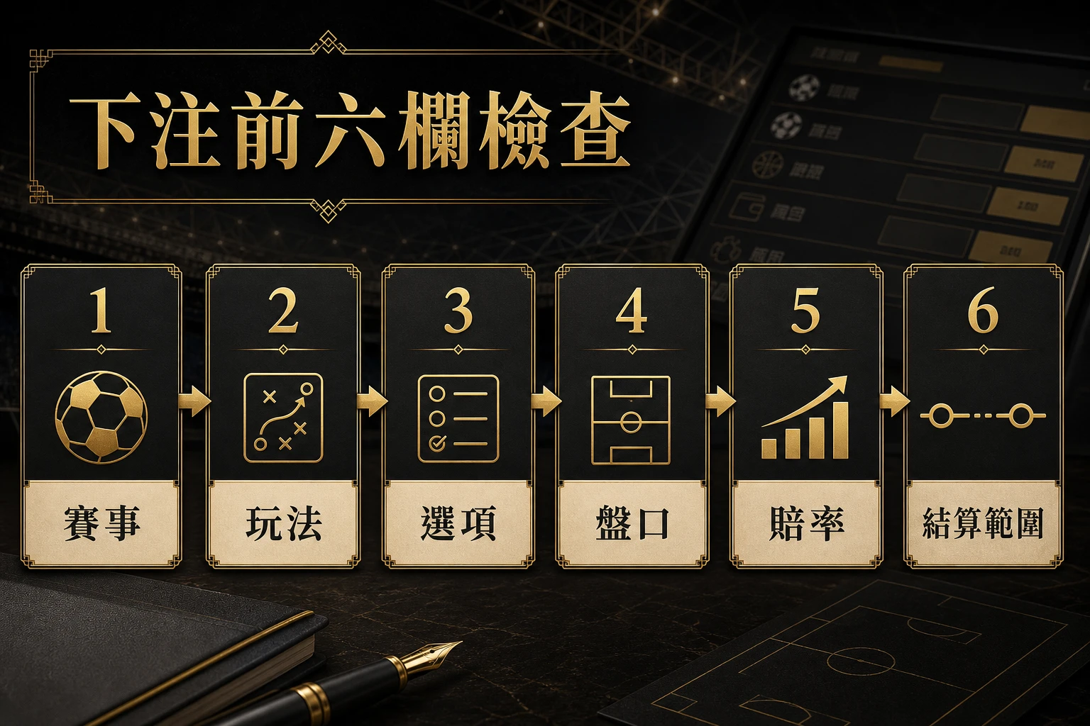 下注前檢查賽事、玩法、選項、盤口、賠率與結算範圍