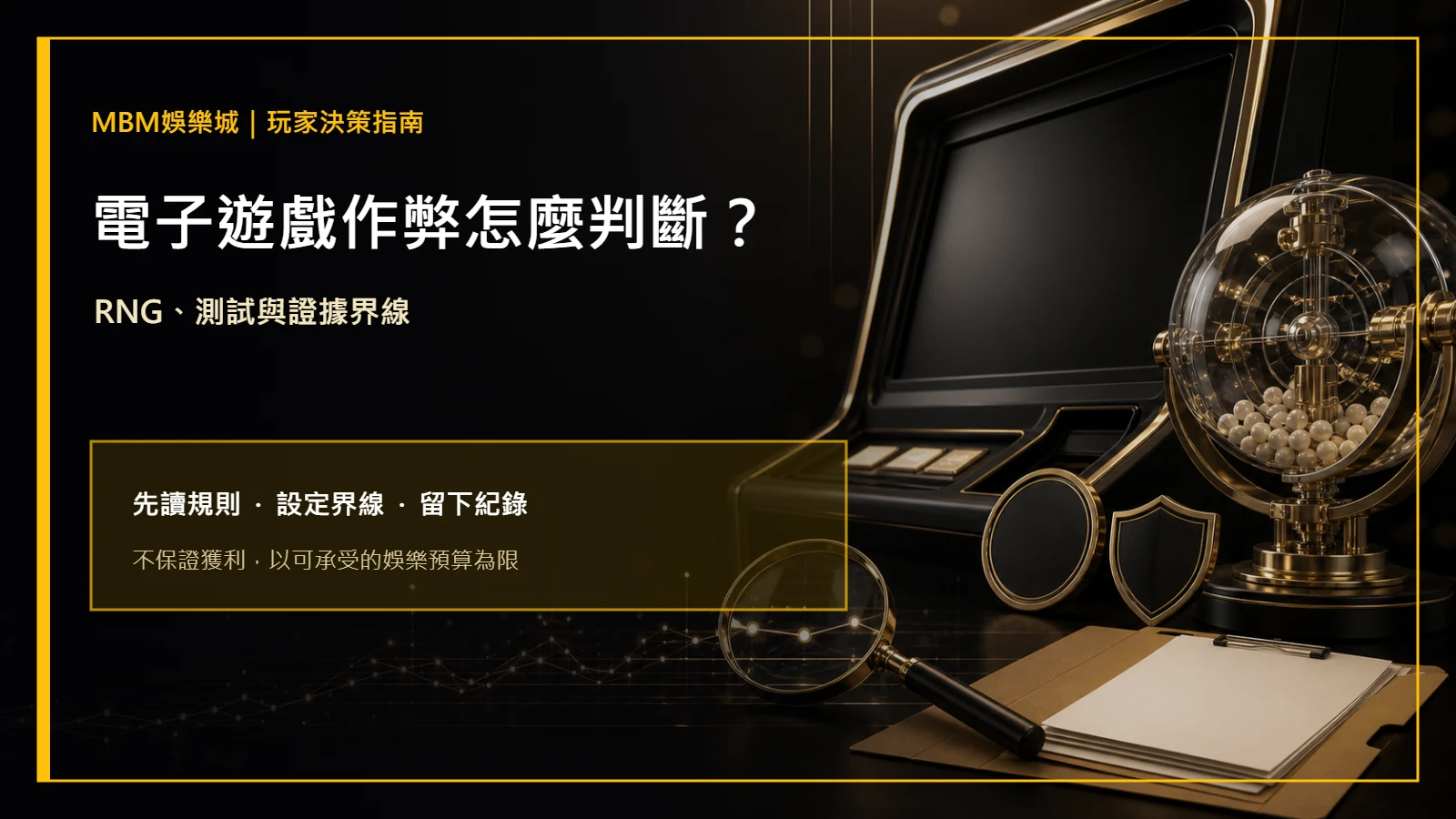 電子遊戲作弊怎麼判斷？RNG、測試與證據｜MBM娛樂城