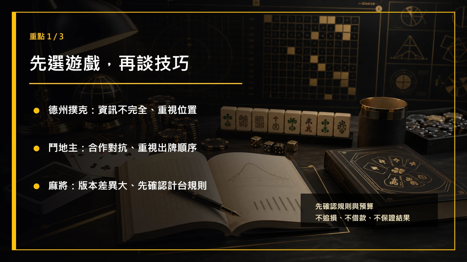 棋牌遊戲重點1
